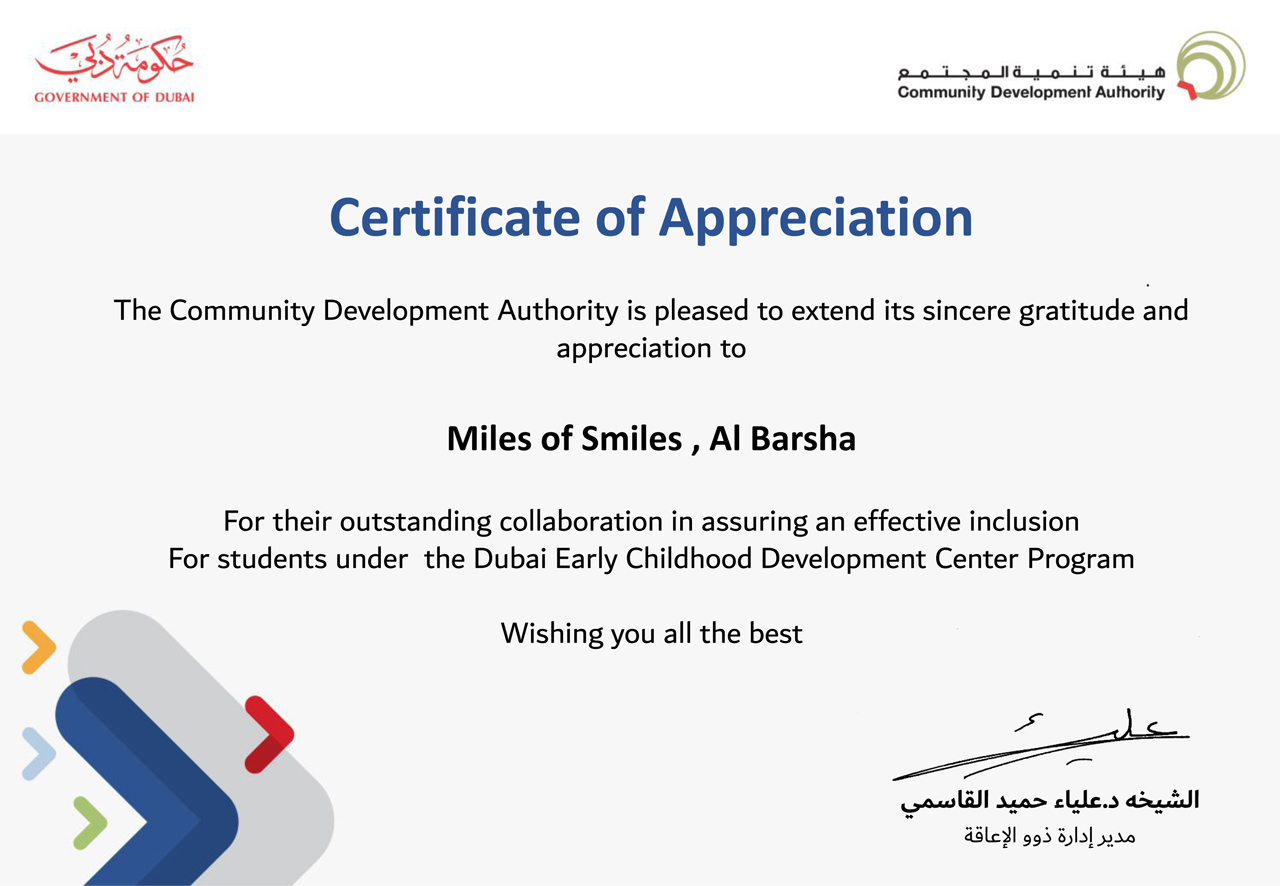 2022 Certificate Of Appreciation For Our Outstanding Collaboration by The Government Of Dubai