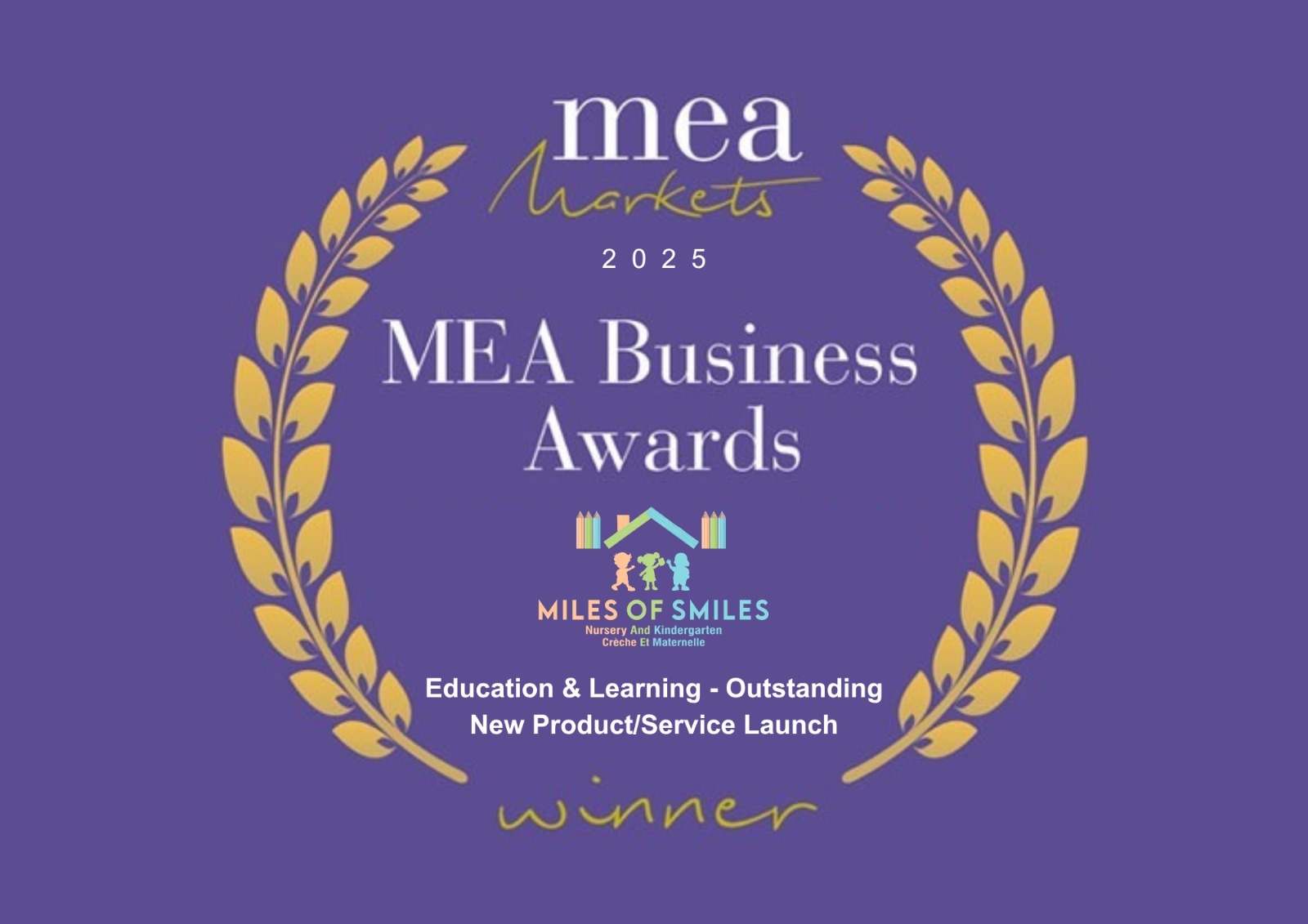 2025 Award Of Best Achievement For Outstanding New Service Launch (Franchise) by MEA Finance and MEA Business